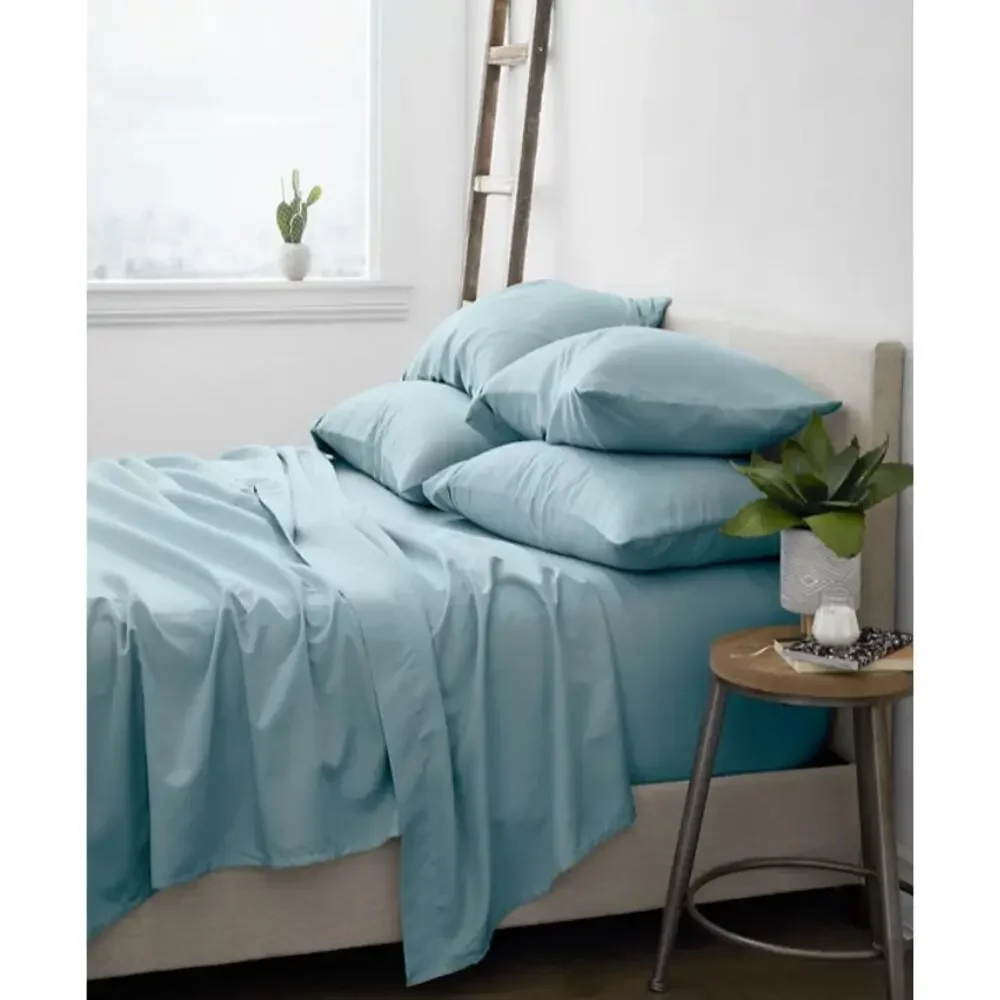ienjoy Home Solids in Style 6-Pc. Sheet Set, Queen Color:Ocean